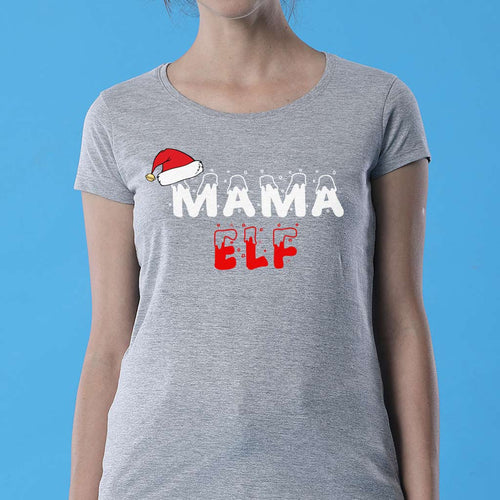 Family Elf, Mom, Daughter And Son Matching Tees