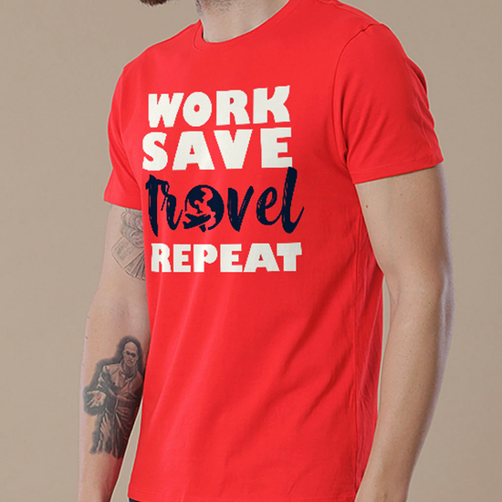 Work Save Travel Repeat, Matching Family Travel Tees