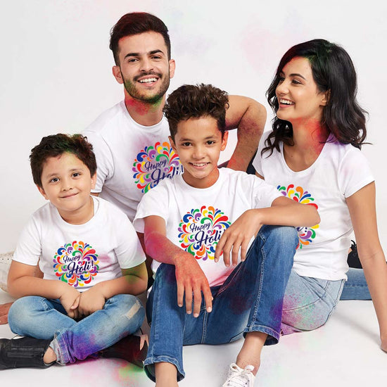Happy Holi Grande Family Tees
