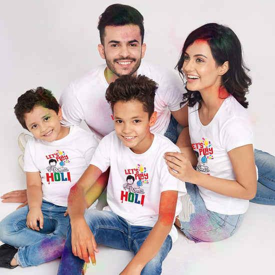 Lets Play Holi Family Tees