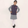 Boys Premium Lavender Floral Printed Bandi/Ethnic Waist Coat