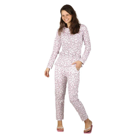 Pink Floral Print Sleepwear For Women