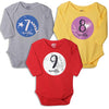 7-8-9, Set Of 3 Assorted Bodysuits For Baby