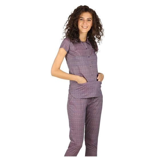 Soft Cotton Printed Hal Sleeve Sleepwear For Women