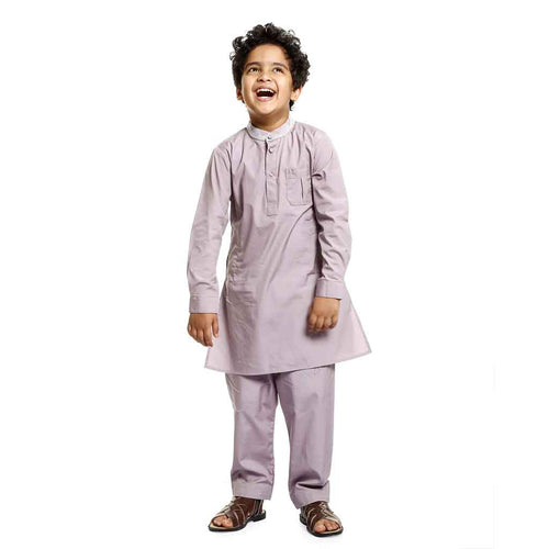 Beige-ish pink kurta with salwar set for Father-Son