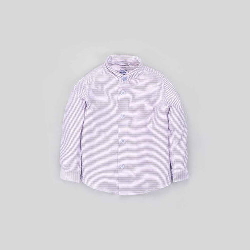 Purple Beige stripes white Mandarin Dad & Son Shirt