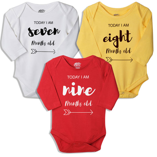 7-9 Months, Set Of 3 Assorted Bodysuits For Baby.