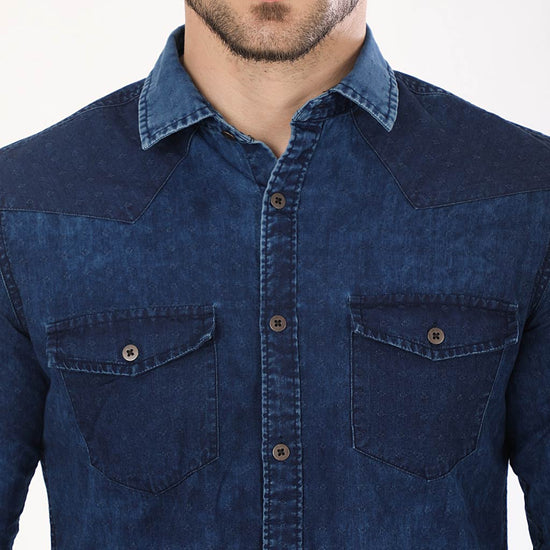 Indigo Washed Denim Shirts For Men