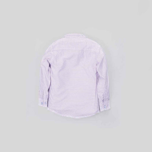 Purple Beige stripes white Mandarin Dad & Son Shirt