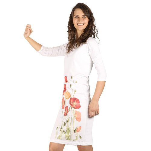 Digital floral print knitted short dress for mom daughter