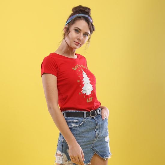 Lets Get Lit Single Tee For Women