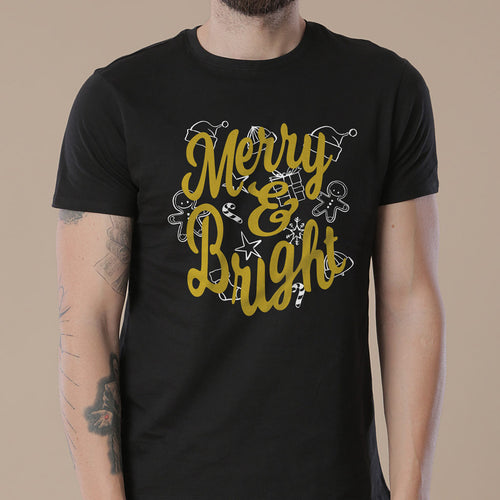 Merry And Bright Dad And Daughter Tees