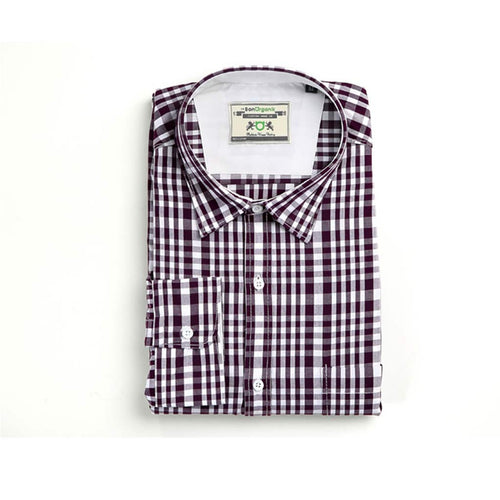 Wine Checkered Ghingham Shirt