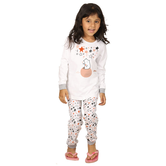 Stars And Cloud Print Nightwear For Girl