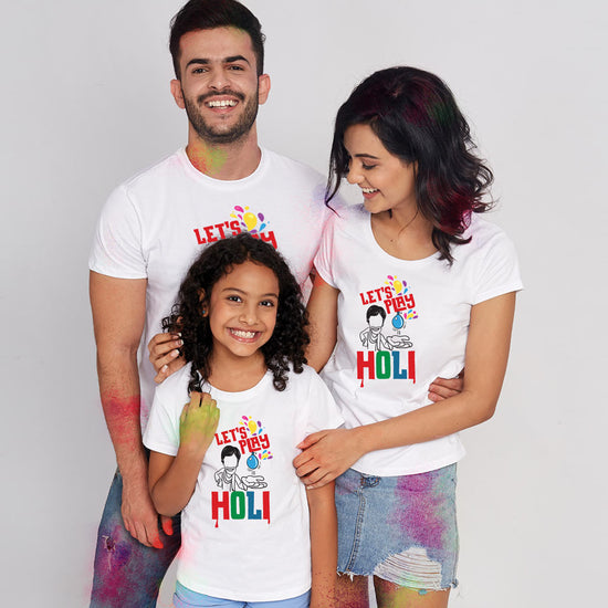 Lets Play Holi Family Tees