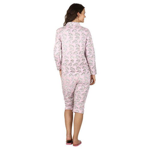 Pink Floral Capri Style Sleepwear Set For Mom & Daughter