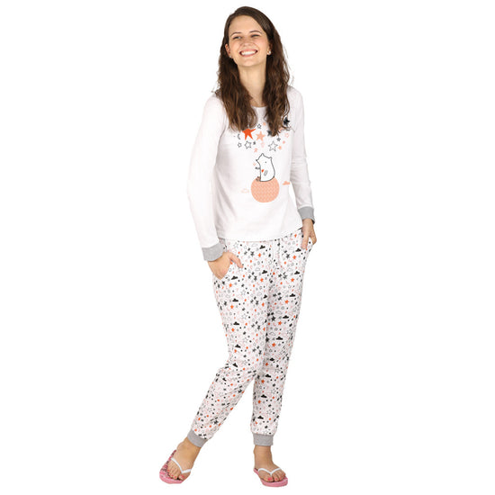 Stars And Cloud Print Nightwear For Women