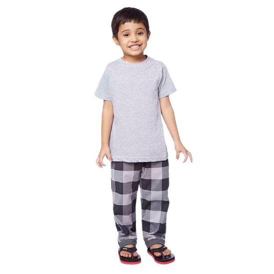 Checkered print knit detailed Pyjamas