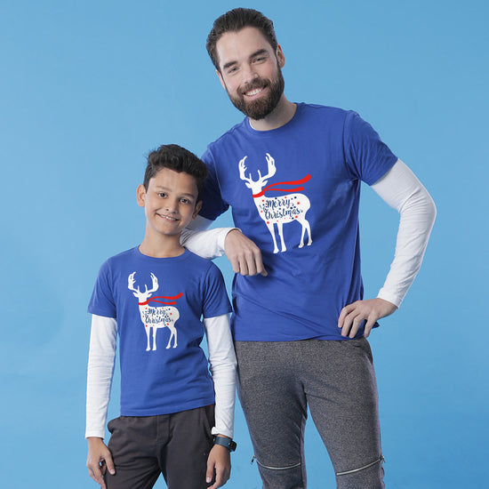 Christmas Reindeer, Dad And Son Tees