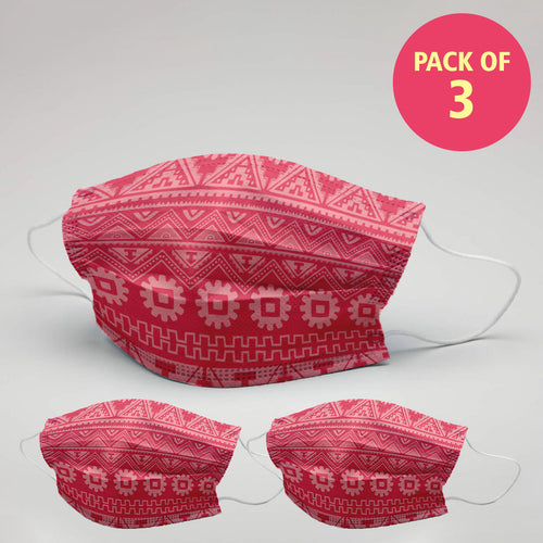 Unisex Random Printed Protective Masks( Set Of 3)