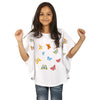 butterfly White Kimono sleeve printed knitted top for mom daughter for daughter