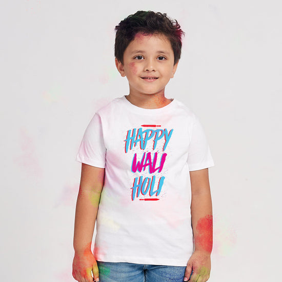 Happy Wali Holi Matching Tees For Kid Son