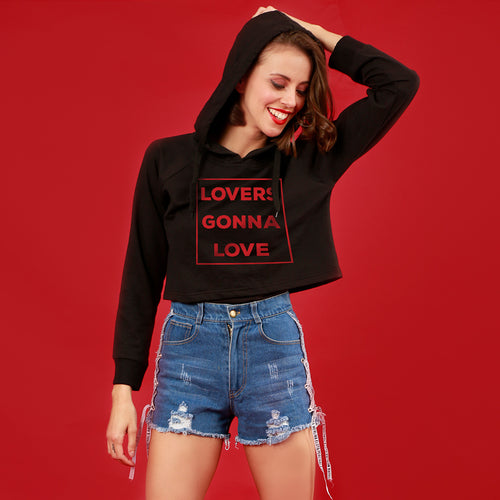Lover Gonna Love, Matching Crop Hoodie For Women