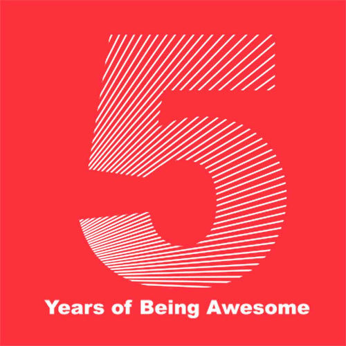 5 Years Of Being Awesome Birthday Girl Tee