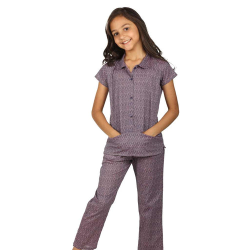 Soft Cotton Printed Hal Sleeve Sleepwear Set For Mom & Daughter For Daughter