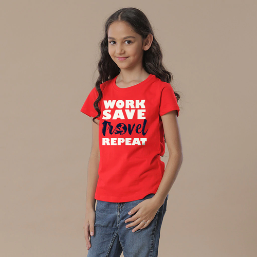 Work Save Travel Repeat, Matching Family Travel Tees