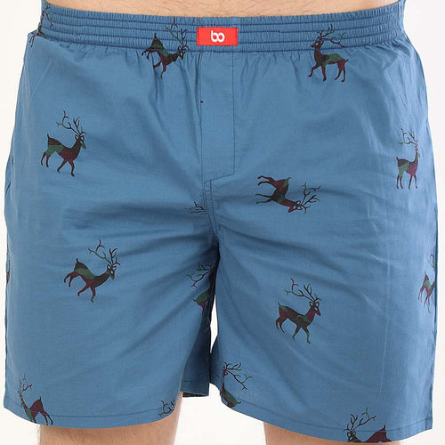 Antlers (Blue), Matching Boxers For Dad And Son