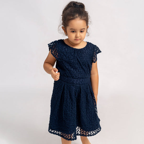 Navy Princess Skater Dress For Daughter
