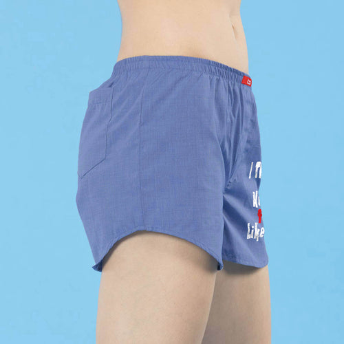 I Think I Will Keep You Blue Solid Matching Couple Boxers