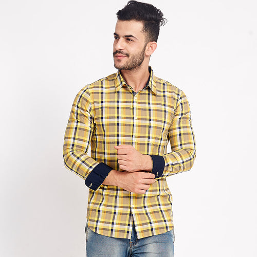 Yellow And Chequered, Matching Shirts For Dad And Son