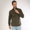 Bottle Green Full Sleeves Shirts For Men