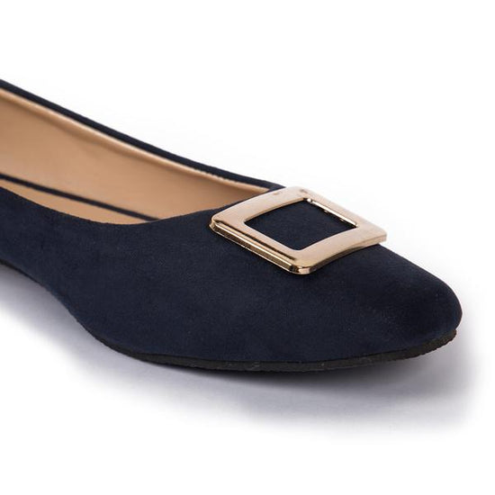 Navy Suede Matching Ballerinas For Daughter