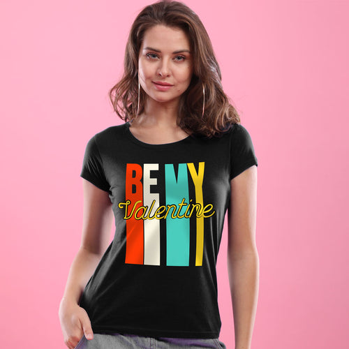 Be My Valentine! (Black), Matching Couples Tees For Women