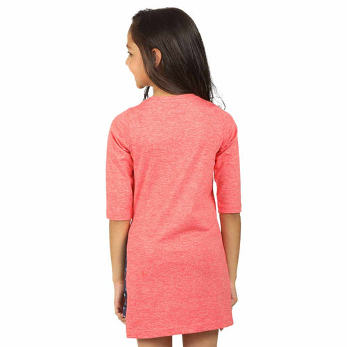 Coral high slit long top for mom daughter Knitted dresses