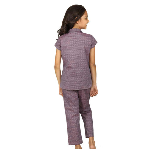 Soft Cotton Printed Hal Sleeve Sleepwear Set For Mom & Daughter