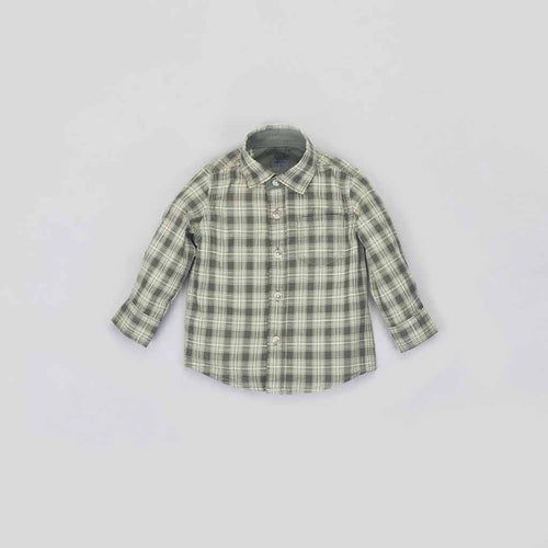 Green Checks Cotton Matching Shirt For Dad & Son