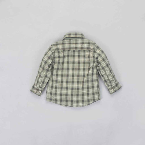 Green Checks Cotton Matching Shirt For Dad & Son