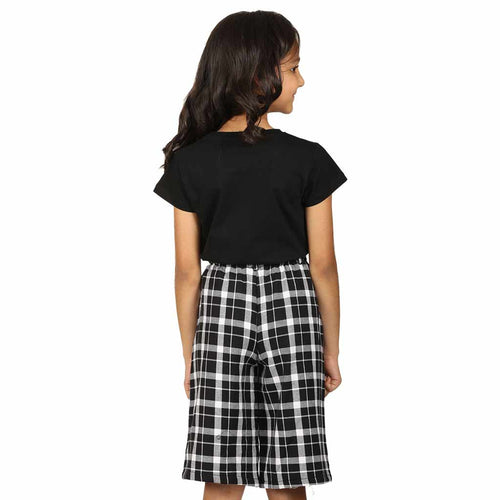 Black culottes with Tee for mom & daughter