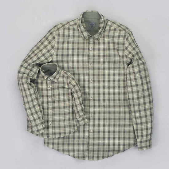Green Checks Cotton shirt for Father/Son