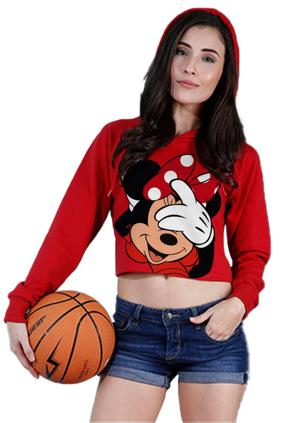 Mini Mouse Crop Hoodie For Women