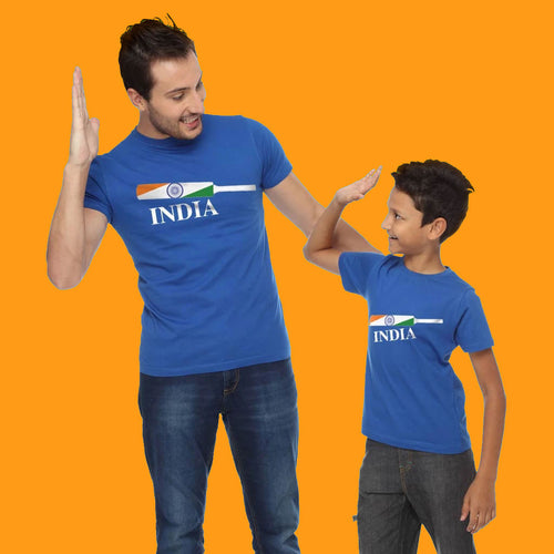 India Cricket Bat Dad & Son Tees