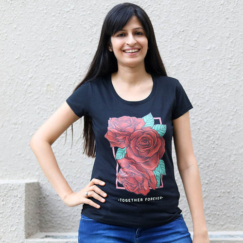 Red Roses, Mom And Daughter Matching Tees