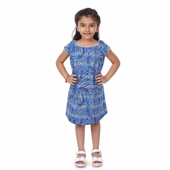 Mother-Daughter Blue Printed Shift dress