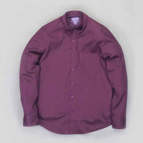 Purple Cotton Satin Mandarin Dad & Son Shirt