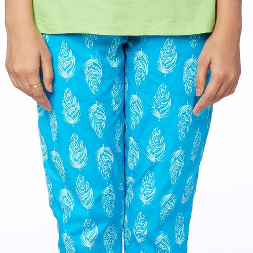 Sea blue Blue feather print Pyjamas Only