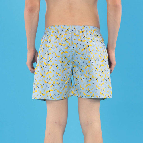 Quirky Print Matching Pastel Blue Couple Boxers